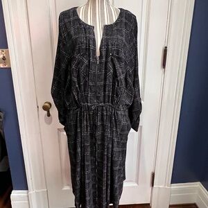 Elegant Black Plaid Women's Dress torrid purple size 5 (plus) drawstring D309